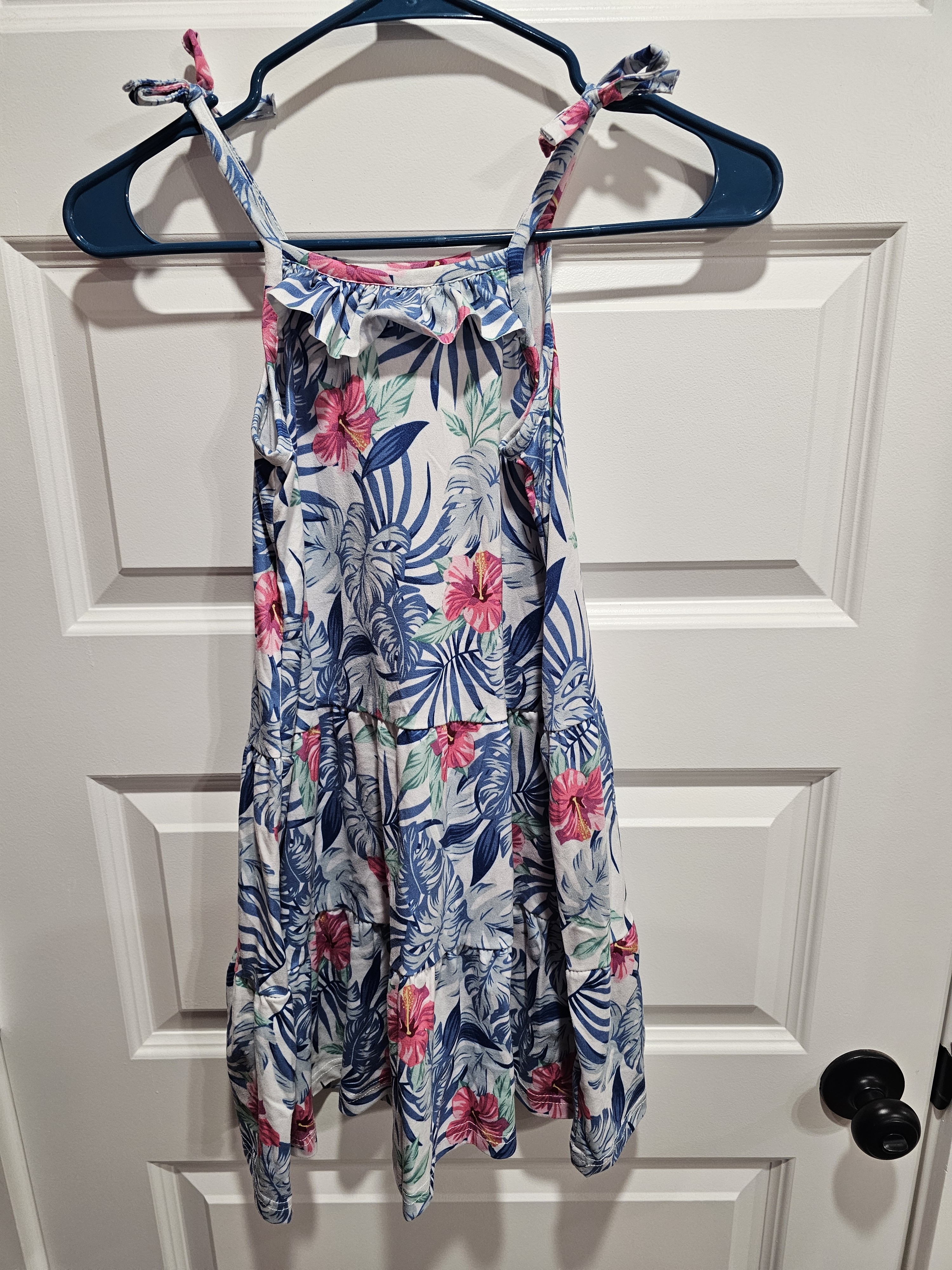 Tommy Bahama Blue & Pink Tropical Tie-Shoulder Sundress